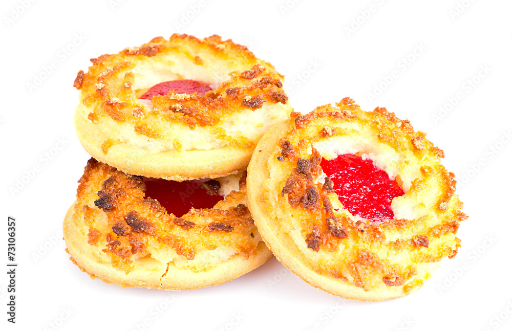 Coconut Biscuits with Cherry Jam Coconut Biscuits with Cherry Jam