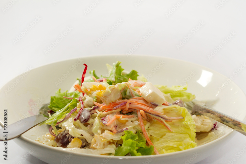 cereals salad on white background cereals salad on white background