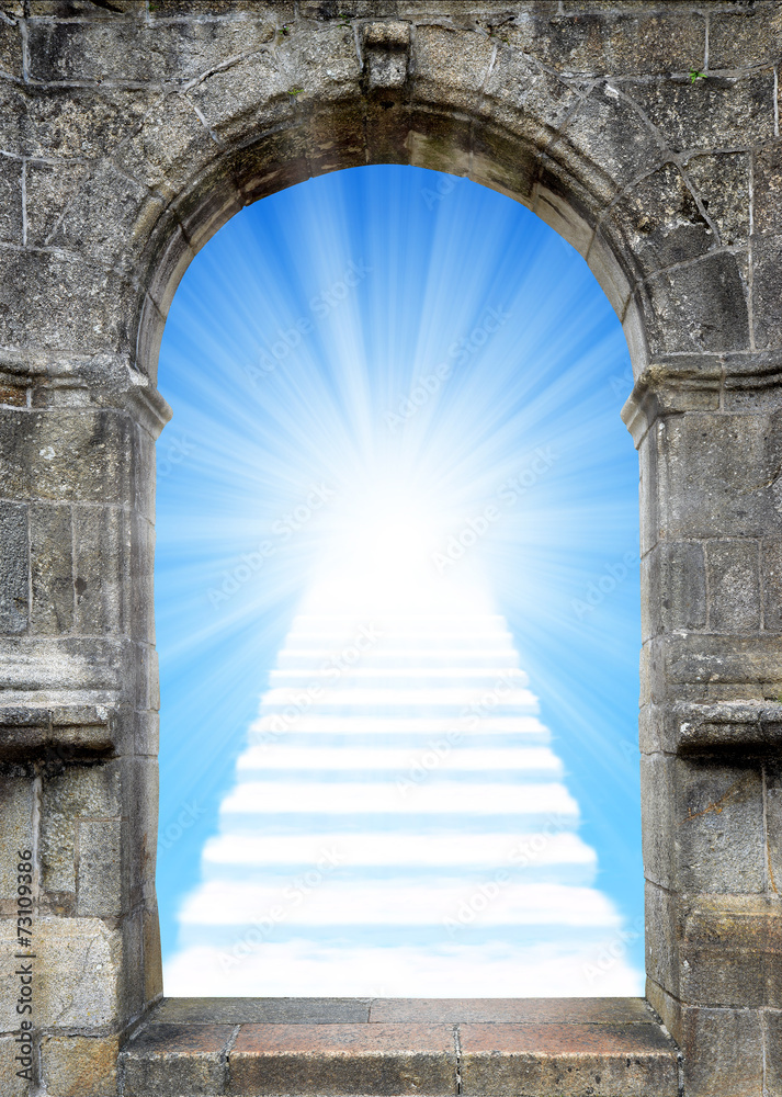 Fototapeta premium Gate with stairway to heaven