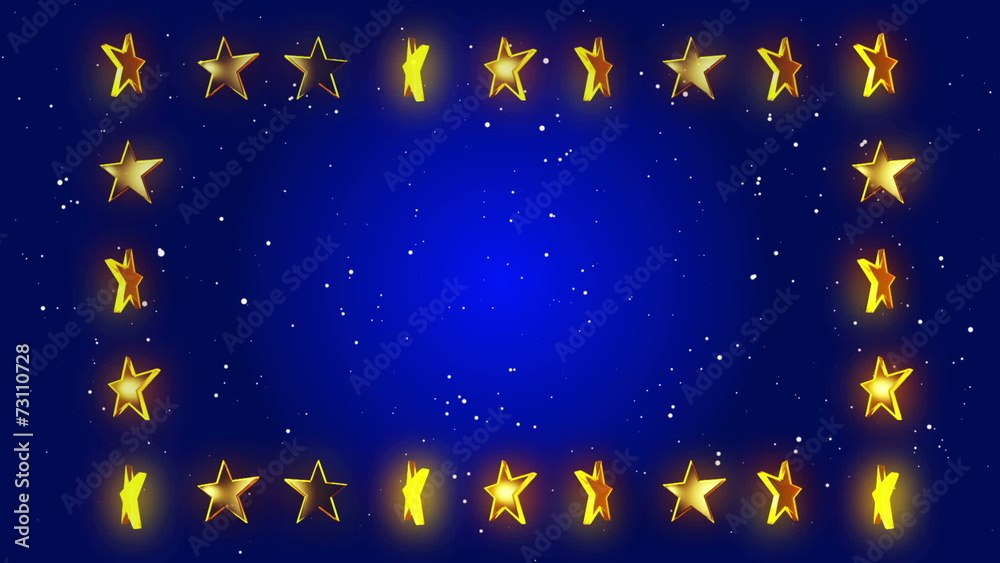 blue abstract loop motion background, frame stars