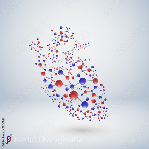 Image of the heart, consisting of molecular structure