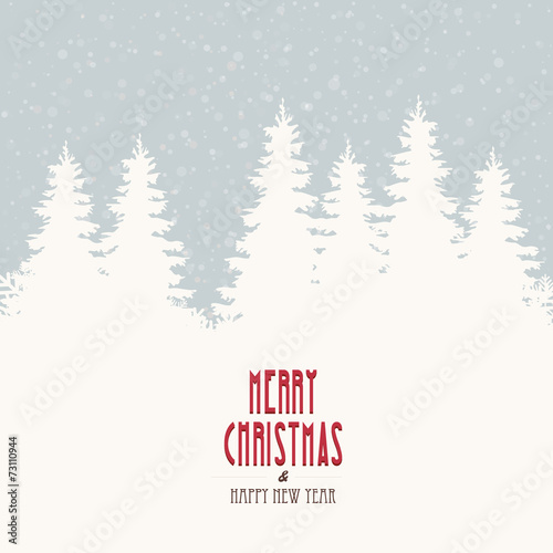 merry christmas vintage winter landscape