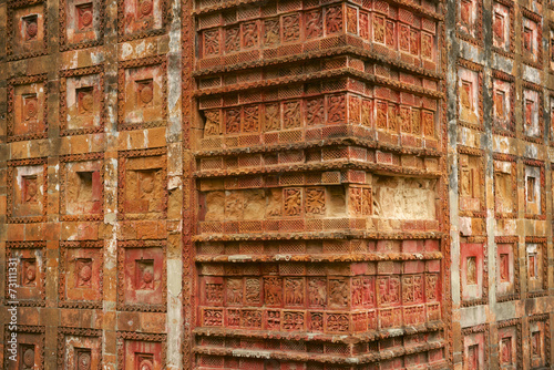 Terracota tiles at Govinda Temple in Puthia, Bangladesh.