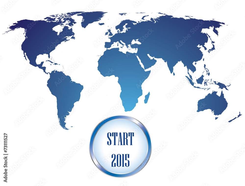 World map countries blue gradient start 2015 World map countries blue gradient start 2015
