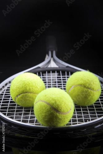 A set of tennis. Racket and ball. © BrunoWeltmann