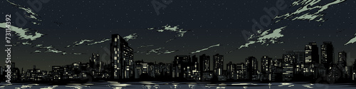 Night city silhouett