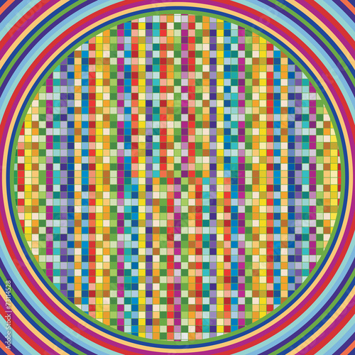 Vector background is of colorful squares.