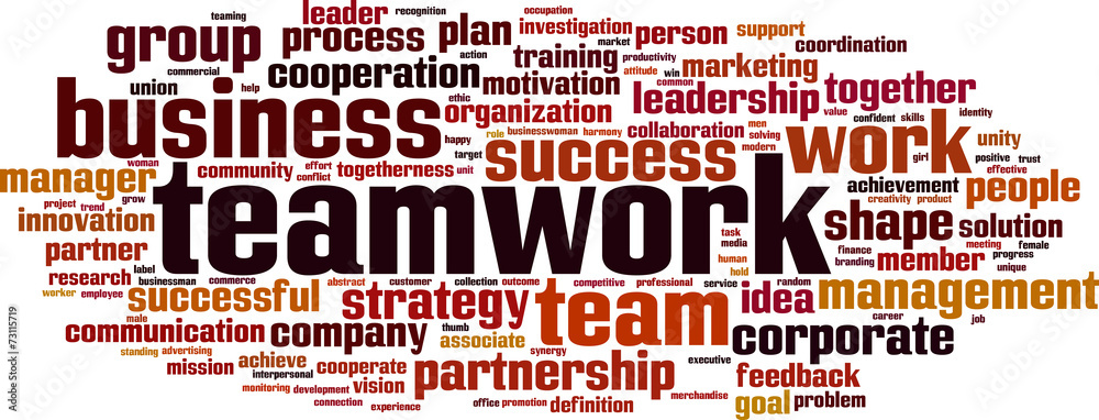 Teamwork word cloud concept. Vector illustration