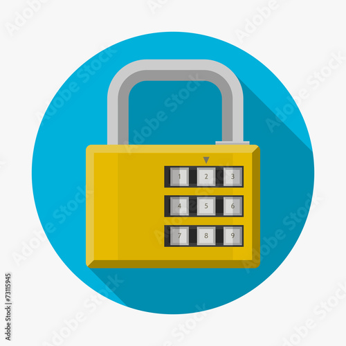 Flat vector icon for padlock