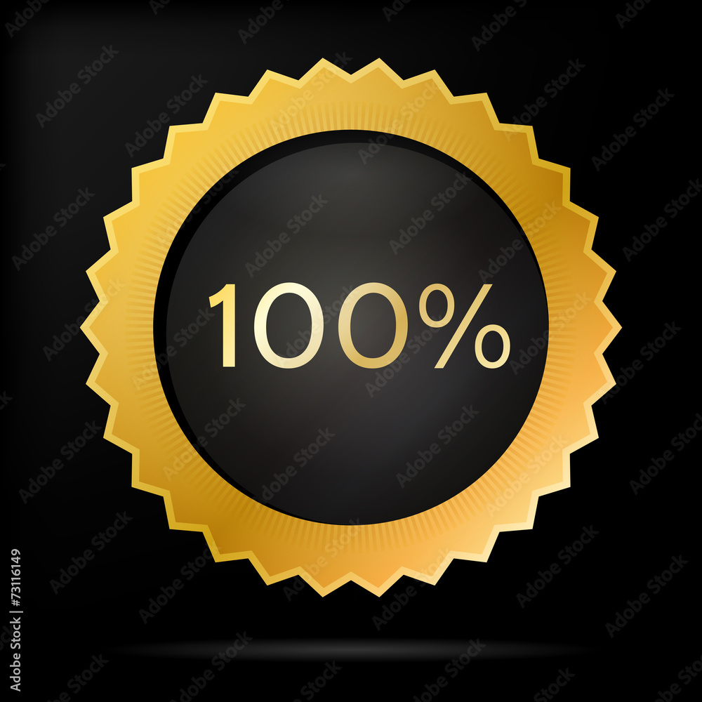 Vector illustration of golden quality medal