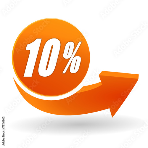 10 pour 100 sur bouton web orange