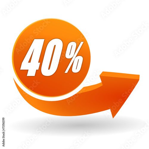 40 pour 100 sur bouton web orange
