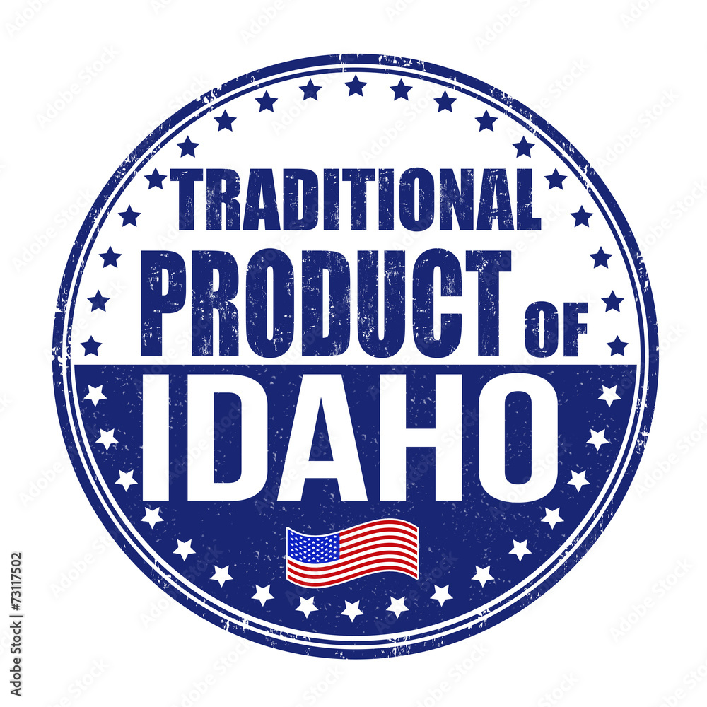 Traditional product of Idaho stamp