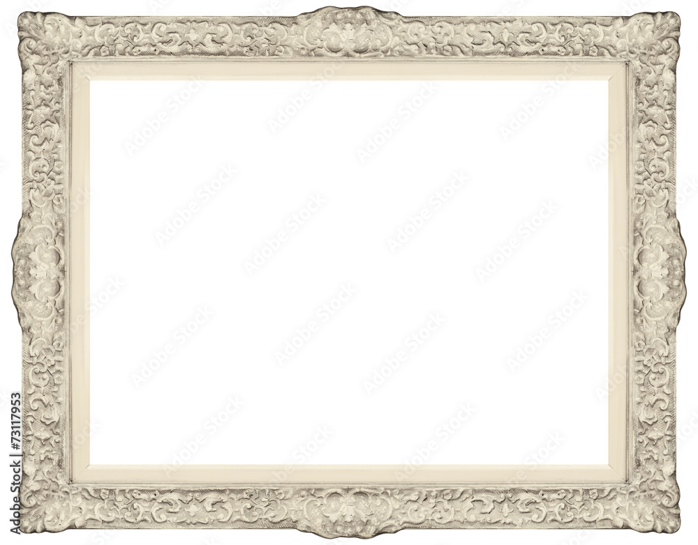 White baroque Frame isolated on white background. White baroque Frame isolated on white background.