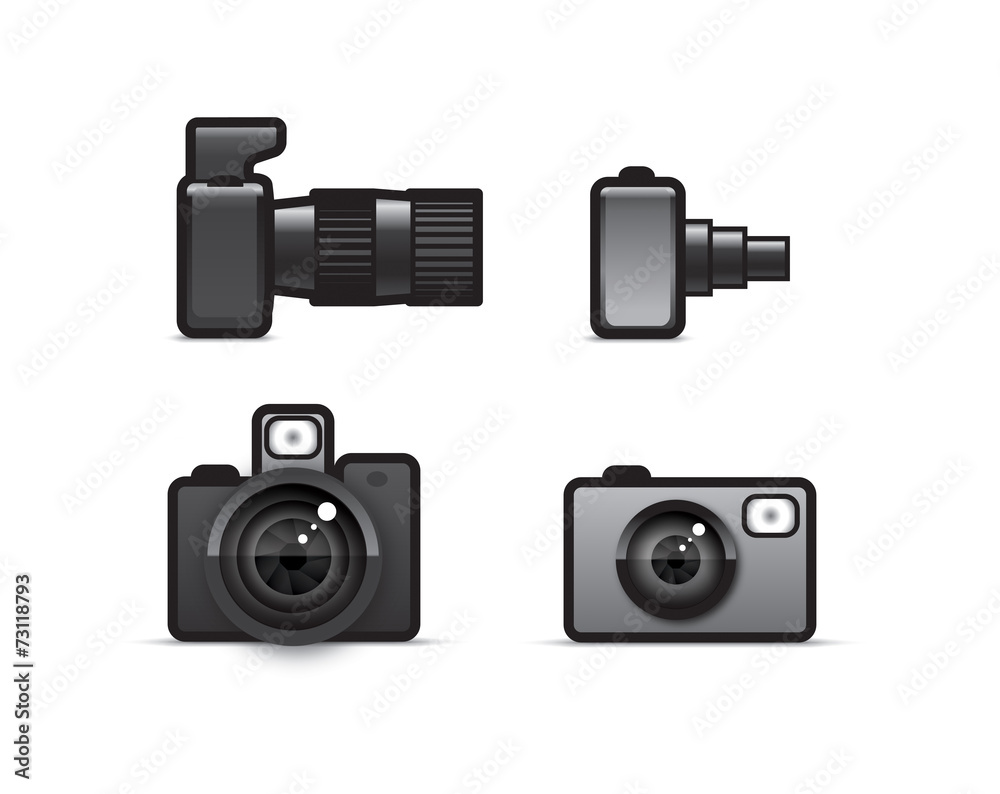 Four icons of photo camera