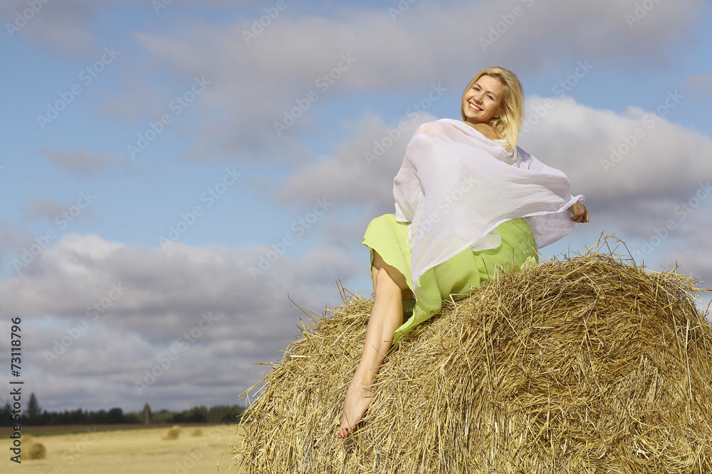 blonde in the concept of happiness woman