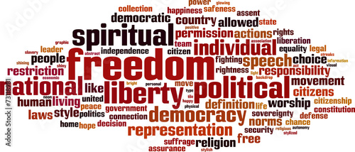 Freedom word cloud concept. Vector illustration