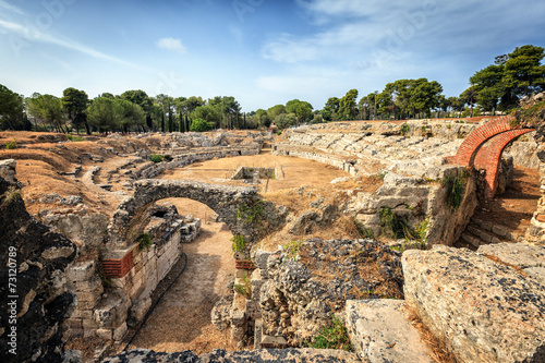 Ruins of Ancient Greek Theatre in Syracuse
