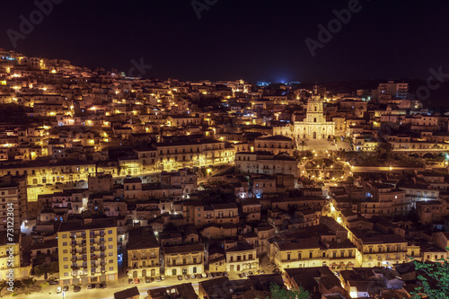 Night view of Modica, Sicily, Italy