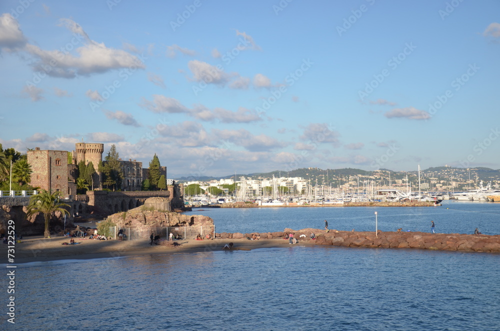 Château de la Napoule et port de plaisance Près de Cannes France