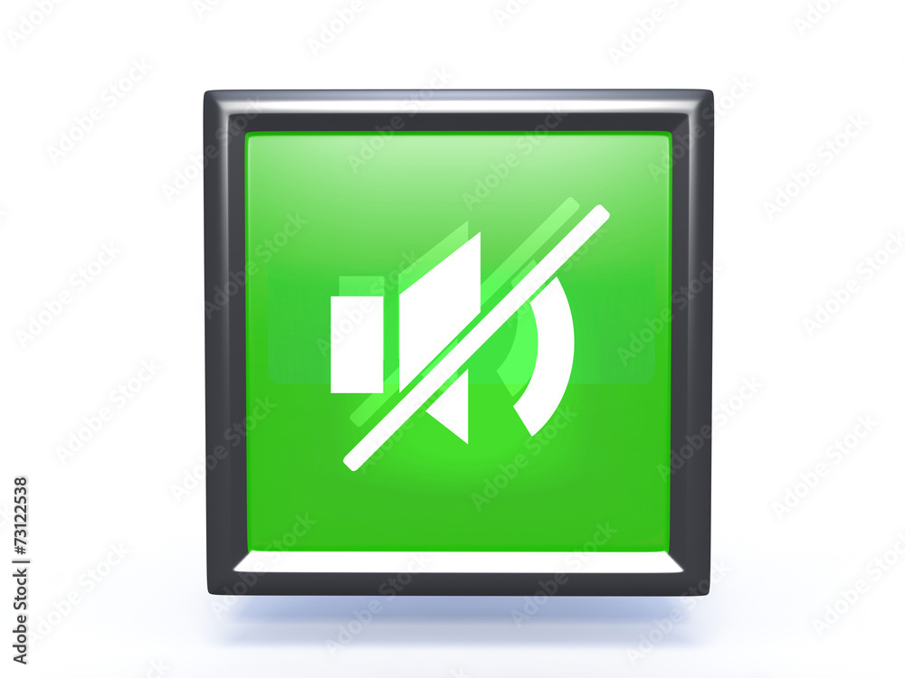 mute square icon on white background mute square icon on white background