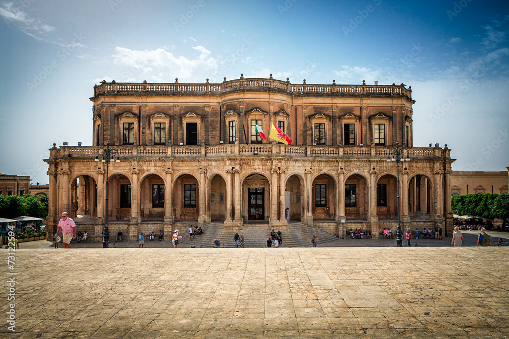 Architectural Ducezio Palace in Noto, Italy