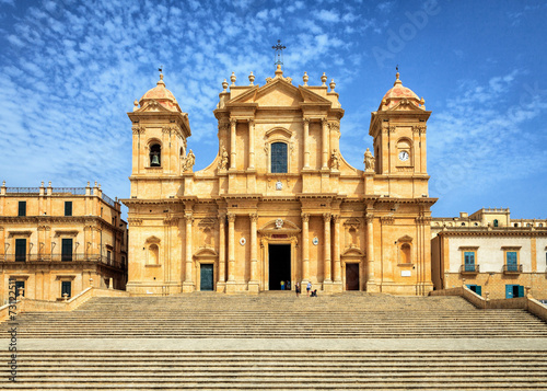 Famous Architectural Noto Cathedral, Sicily, Italy photo