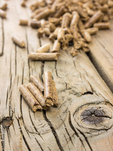 wood pellets in close up