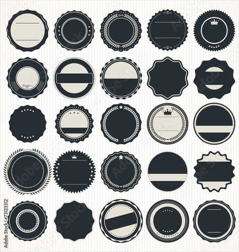 Blank retro vintage badges and labels