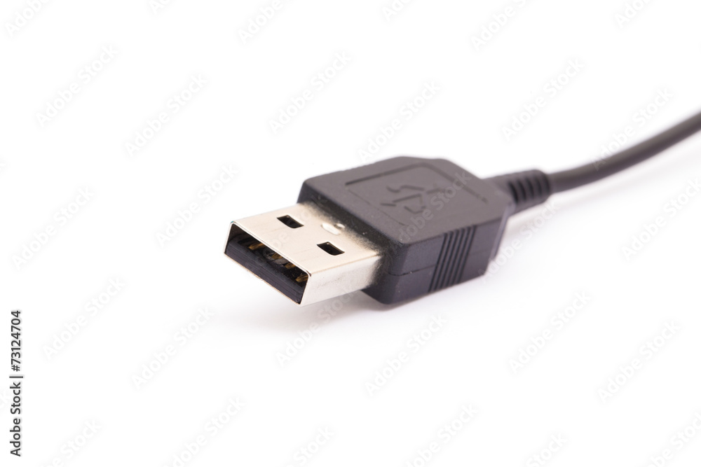 black usb plugs isolated on a white background black usb plugs isolated on a white background
