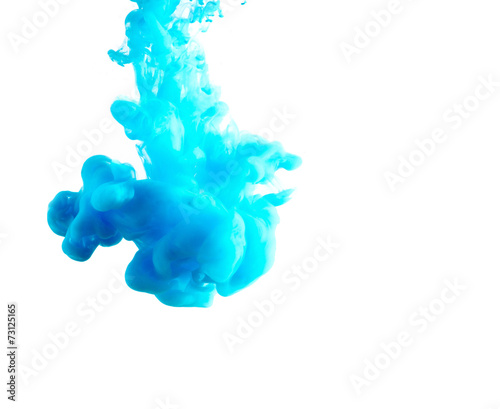 Cloud of ink in water isolated on white