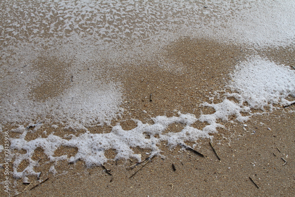 Foam at th side of the beach Foam at th side of the beach