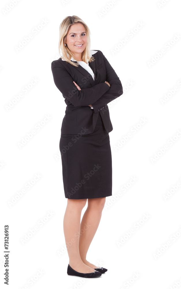 Portrait Of Beautiful Businesswoman Standing Arms Crossed Portrait Of Beautiful Businesswoman Standing Arms Crossed