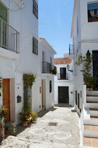 beautiful street in Frigiliana, Andalusia, Spain