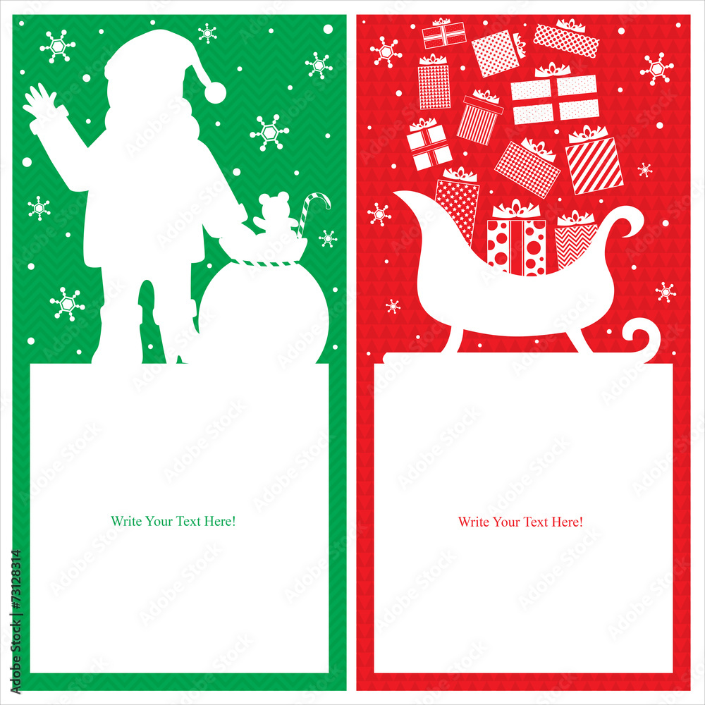 Naklejka premium Christmas Santa Claus Card