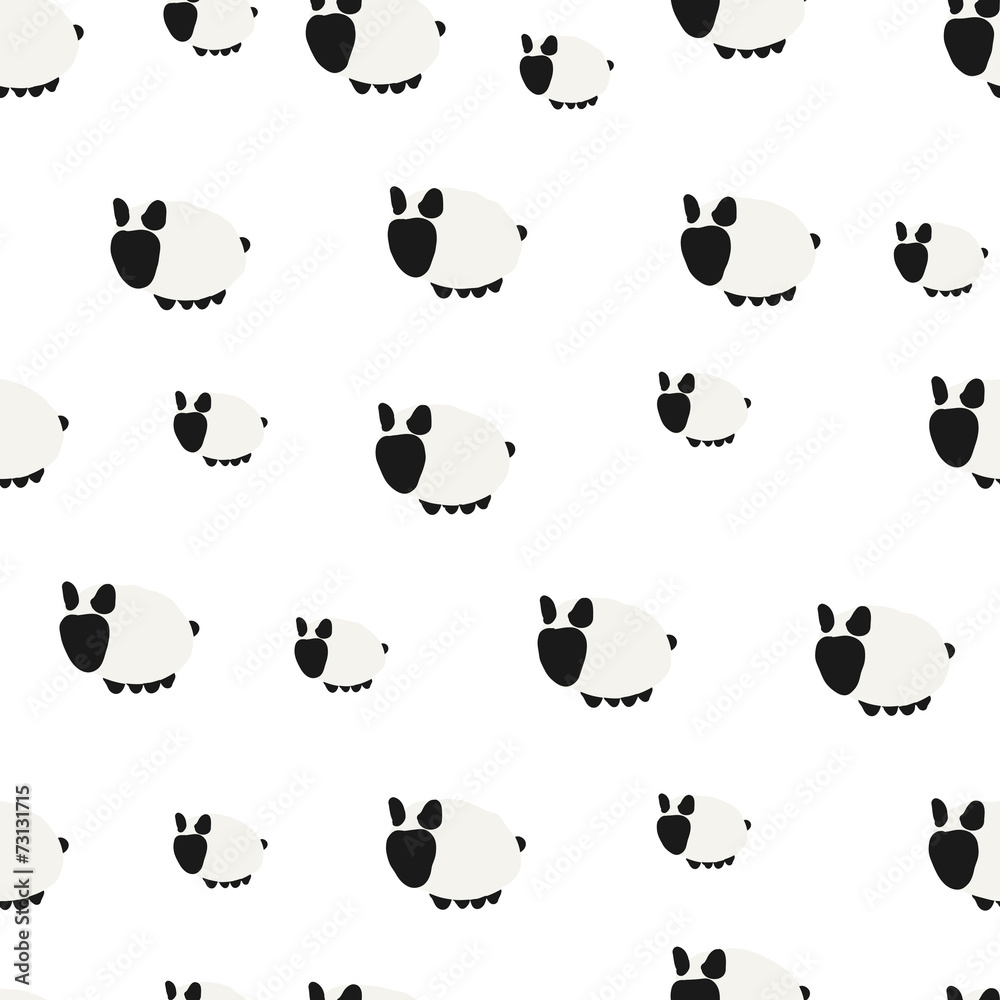 Fototapeta premium Seamless Pattern. Cute Sheep