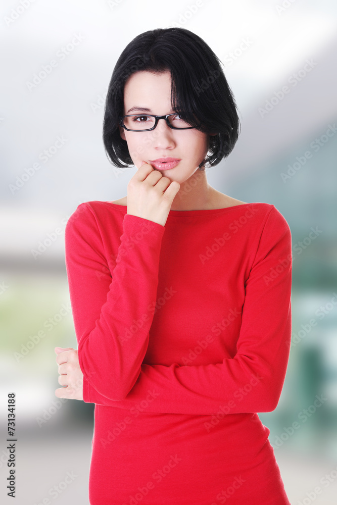 Thoughtful woman with problem