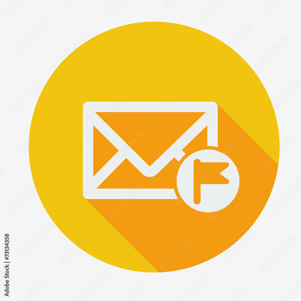 Flat icon for web applications. Envelope with flag Flat icon for web applications. Envelope with flag