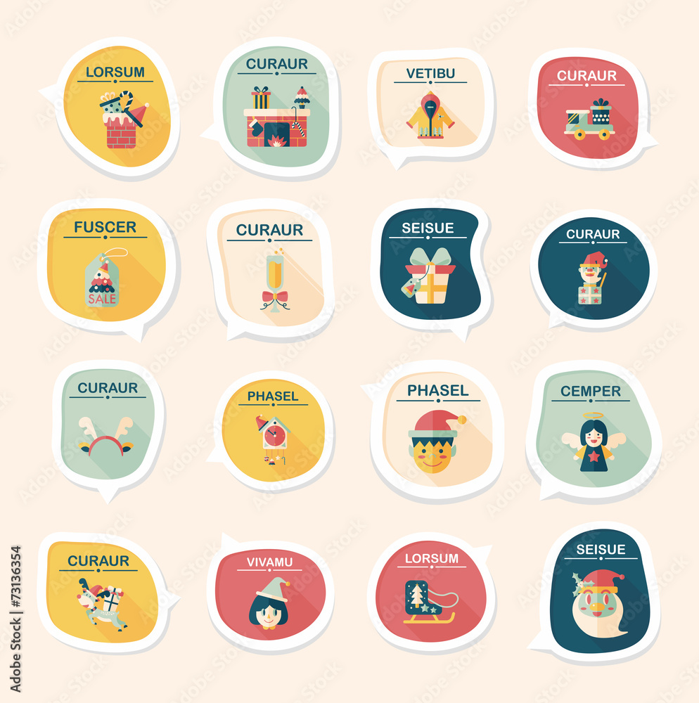 Christmas bubble speech banner design flat background set, eps10 Christmas bubble speech banner design flat background set, eps10