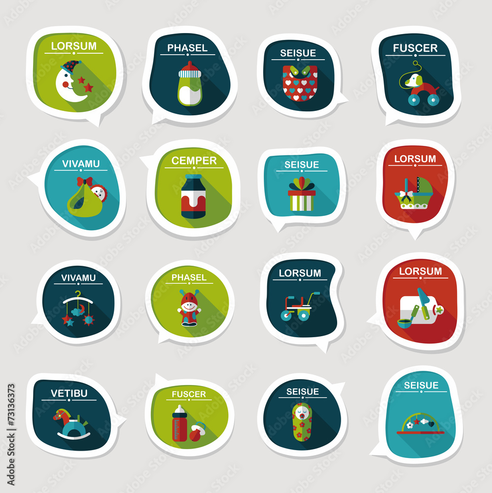 baby bubble speech banner design flat background set, eps10 baby bubble speech banner design flat background set, eps10