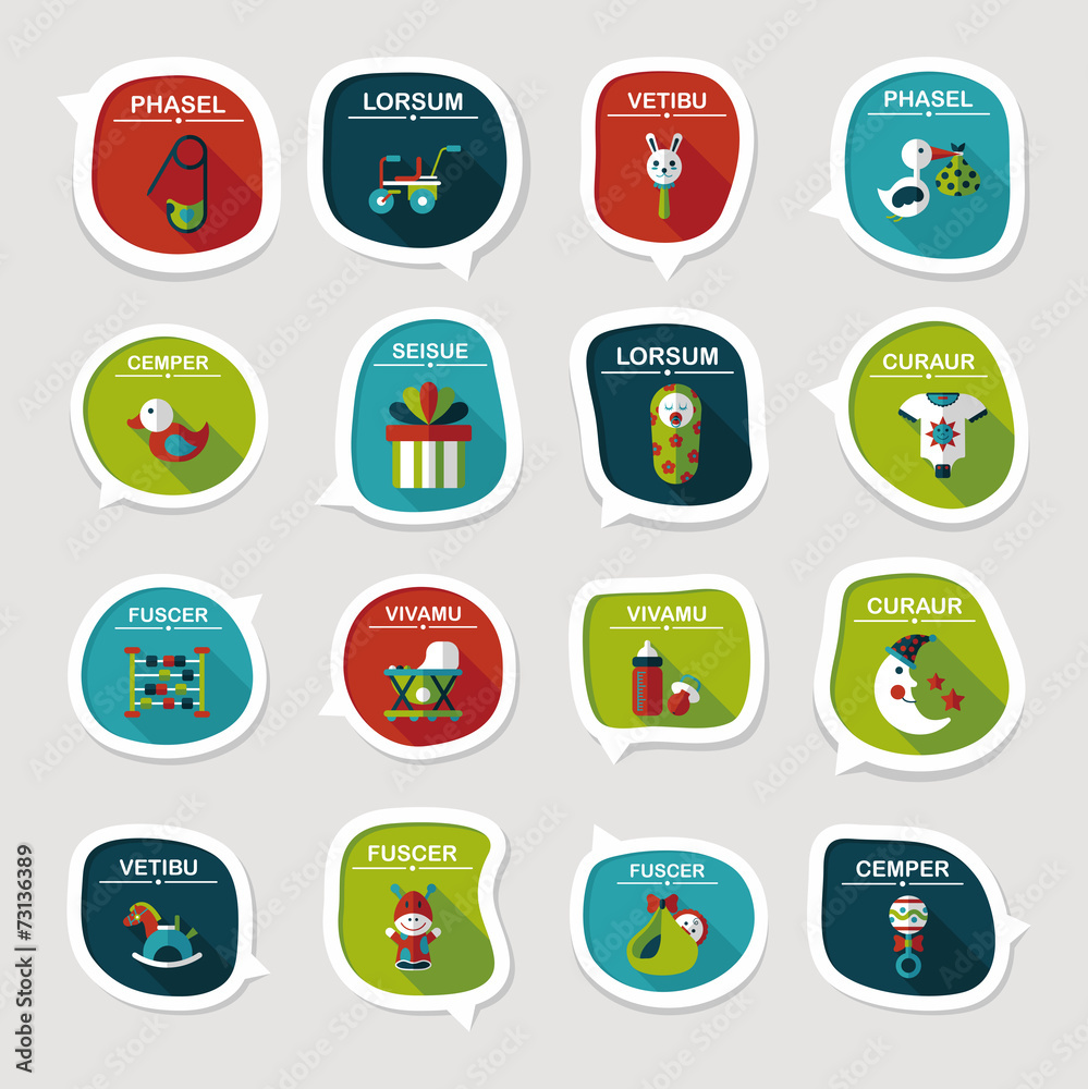 baby bubble speech banner design flat background set, eps10 baby bubble speech banner design flat background set, eps10