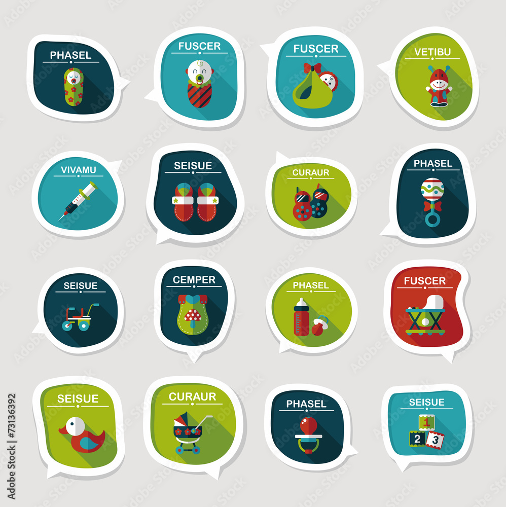 baby bubble speech banner design flat background set, eps10 baby bubble speech banner design flat background set, eps10