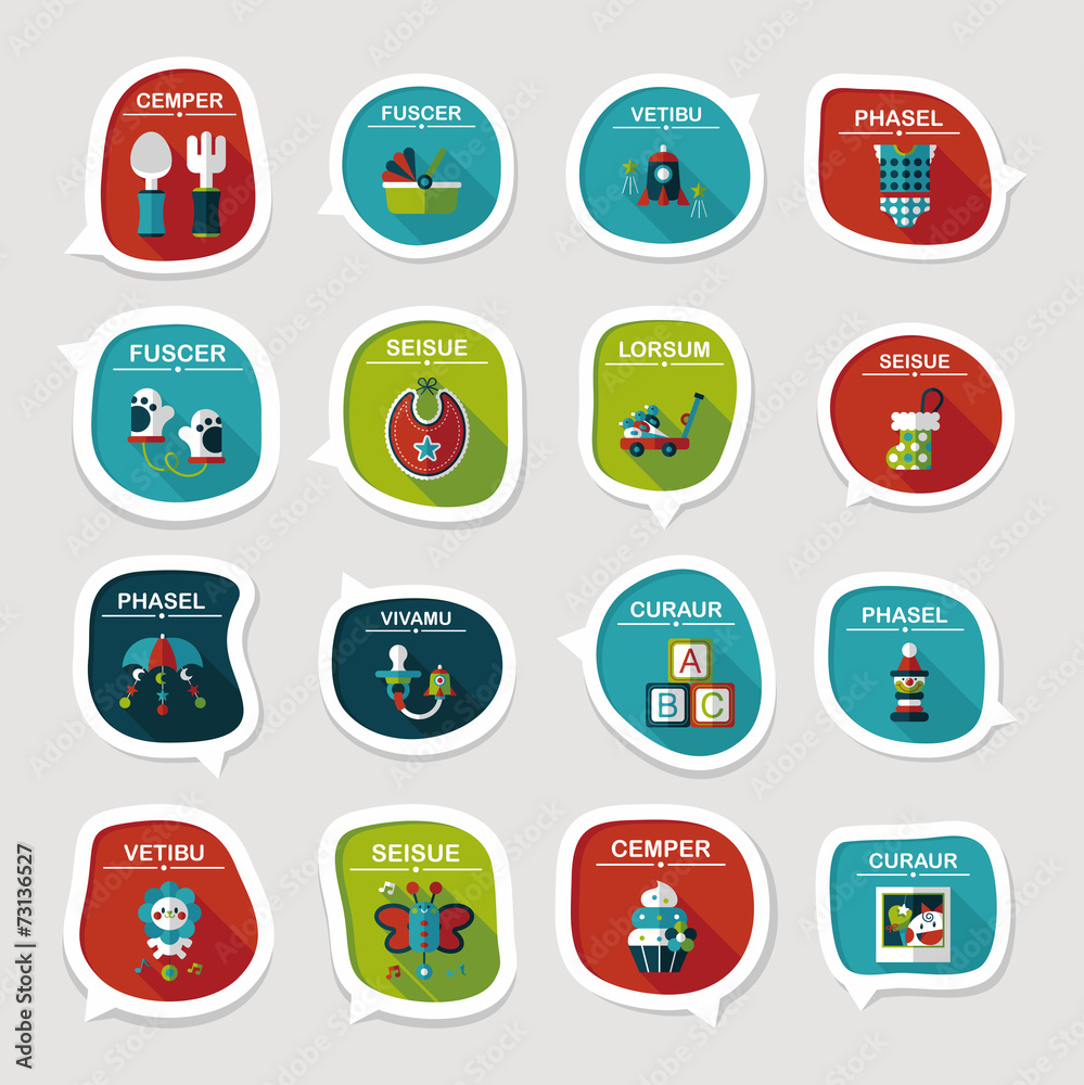 baby bubble speech banner design flat background set, eps10 baby bubble speech banner design flat background set, eps10