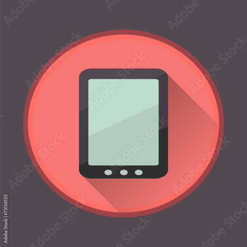 Flat long shadow icon of touch pad