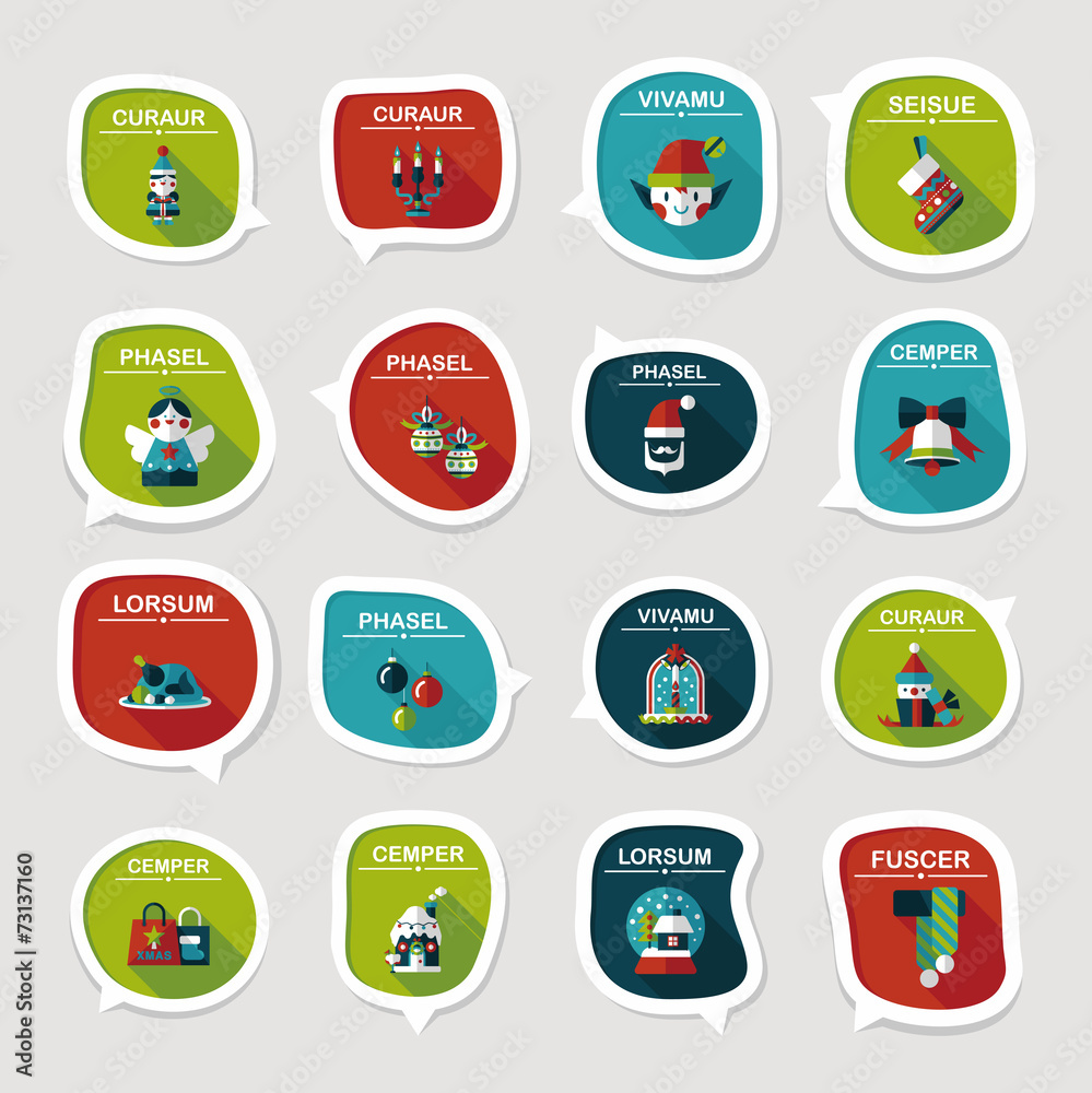 Christmas bubble speech banner design flat background set, eps10 Christmas bubble speech banner design flat background set, eps10