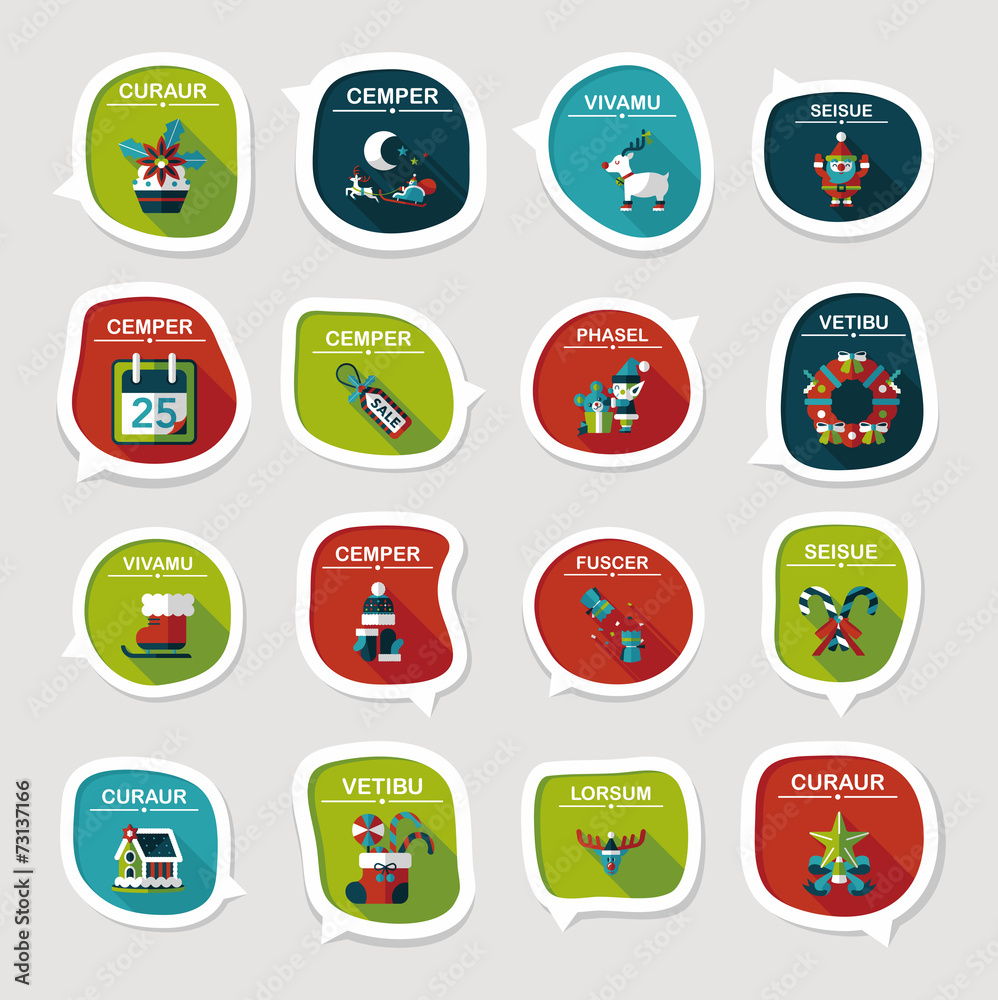 Christmas bubble speech banner design flat background set, eps10 Christmas bubble speech banner design flat background set, eps10