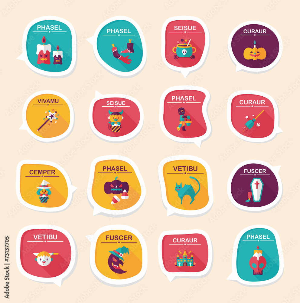 Halloween bubble speech banner design flat background set, eps10 Halloween bubble speech banner design flat background set, eps10