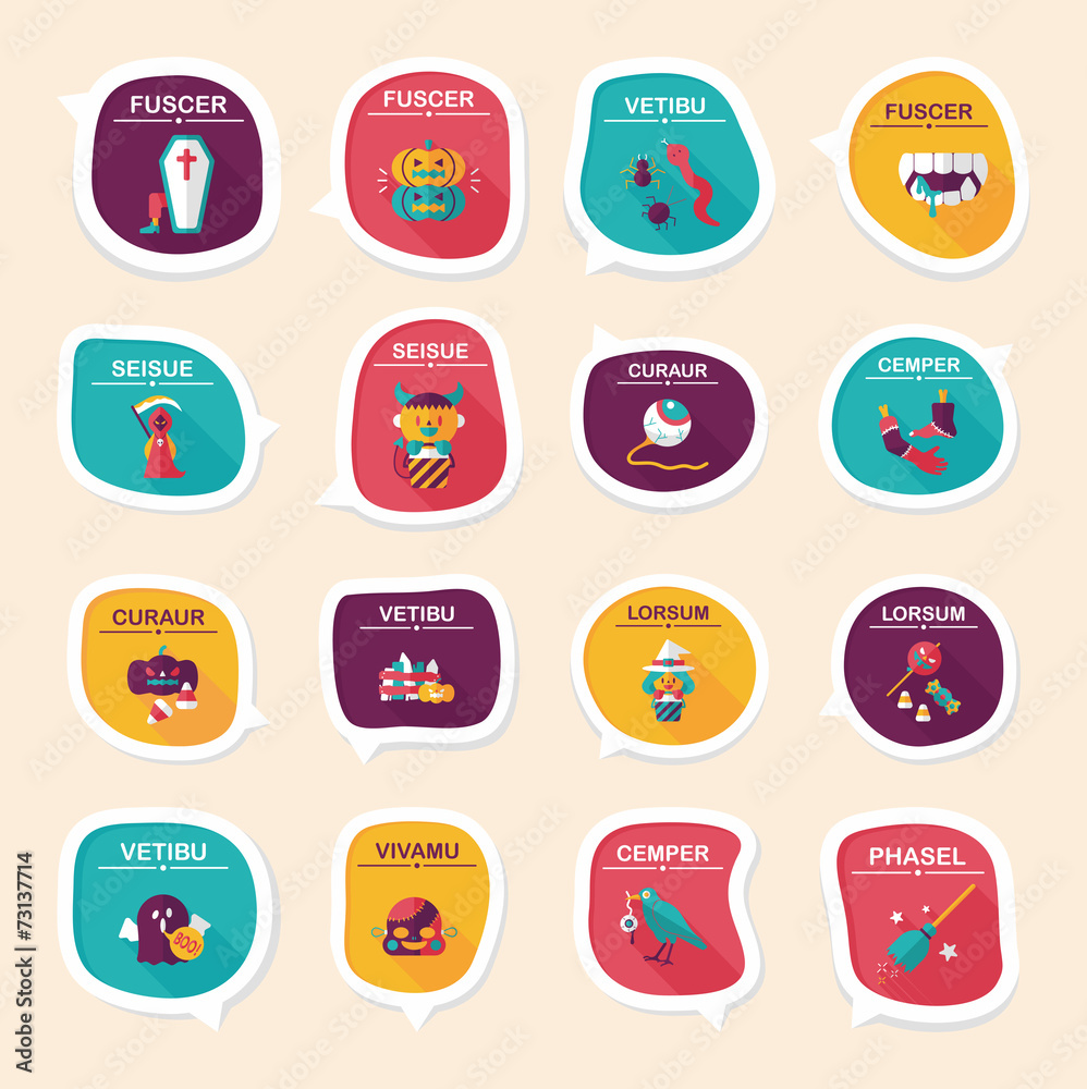 Halloween bubble speech banner design flat background set, eps10 Halloween bubble speech banner design flat background set, eps10
