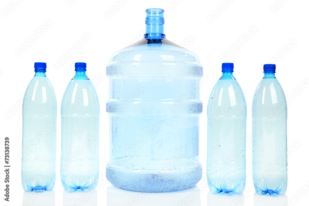 Naklejka premium Different water bottles isolated on white