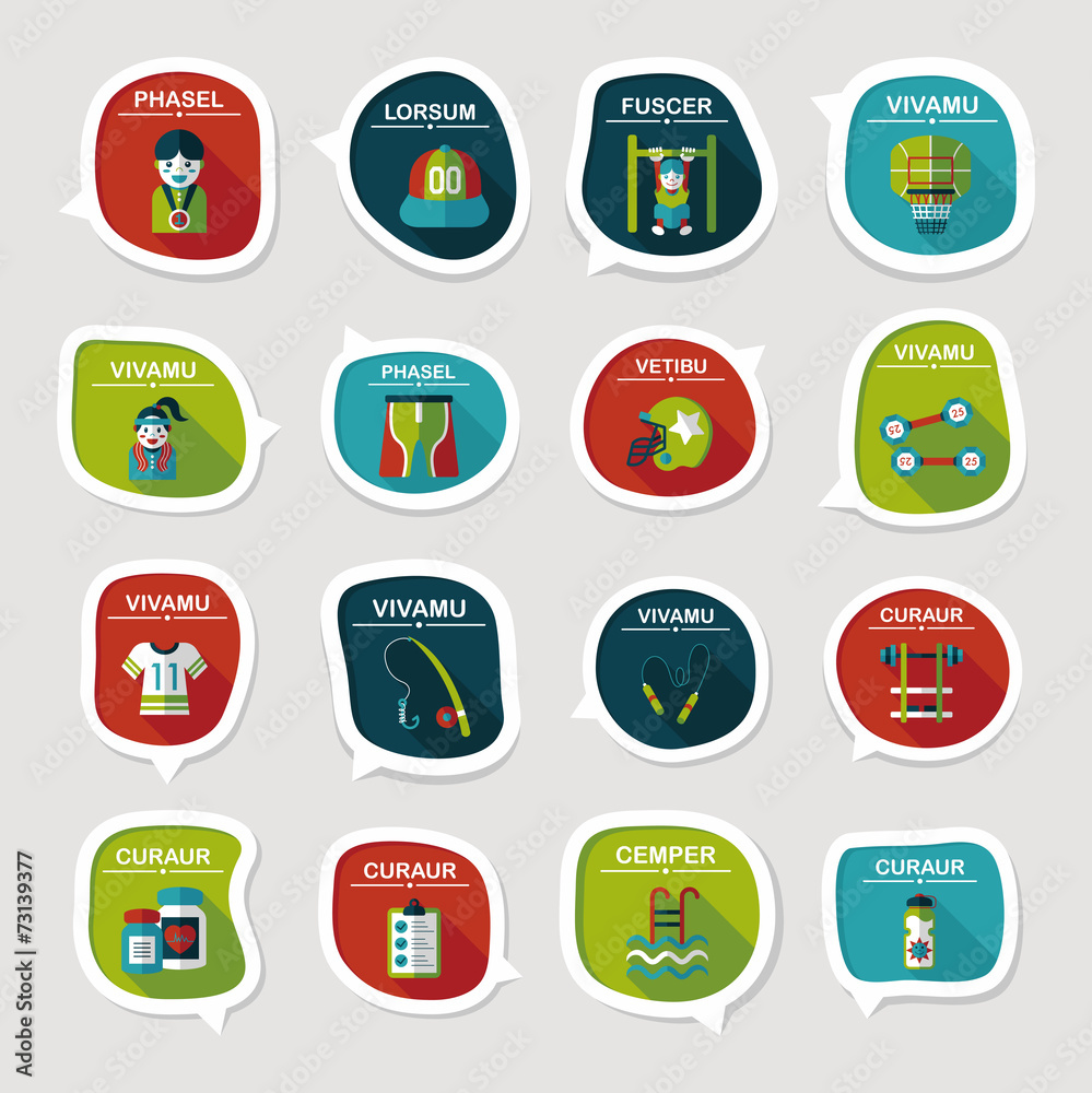 Sport speech bubble flat banner design background set, eps10 Sport speech bubble flat banner design background set, eps10